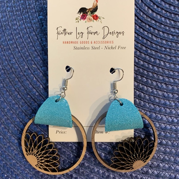 Jewelry - Wood boutique earrings handmade